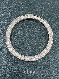 Custom Diamond Bezel. 65 Cts. Set in Stainless Steel For Rolex Ladies No Date
