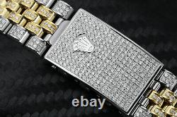 Custom Diamond Rolex Datejust 36MM Roman Numerals Pave Dial 18K Gold/Steel Watch