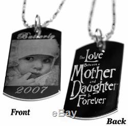 Custom Engraved Stainless Steel Personalized Dog Tag Necklace Free Engraving