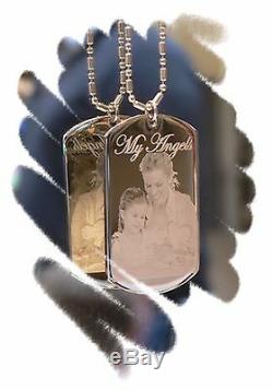 Custom Engraved Stainless Steel Personalized Dog Tag Necklace Free Engraving