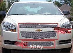 Custom For 2008-2012 Chevy Malibu Stainless Steel Mesh Grill Combo