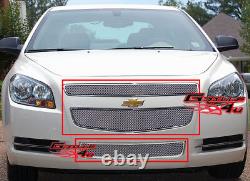 Custom For 2008-2012 Chevy Malibu Stainless Steel Mesh Grill Combo