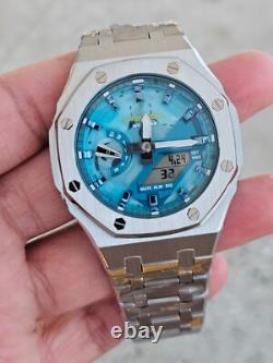 Custom G-SHOCK GA-2100AS-5 with Stainless Steel Case Bold & Unique Look Mod