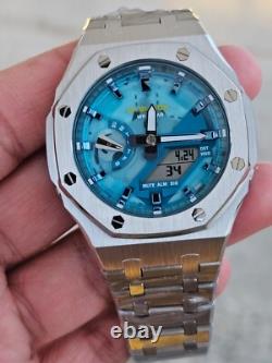 Custom G-SHOCK GA-2100AS-5 with Stainless Steel Case Bold & Unique Look Mod