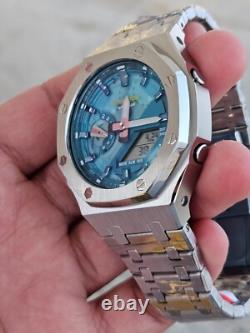 Custom G-SHOCK GA-2100AS-5 with Stainless Steel Case Bold & Unique Look Mod