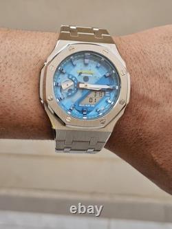 Custom G-SHOCK GA-2100AS-5 with Stainless Steel Case Bold & Unique Look Mod