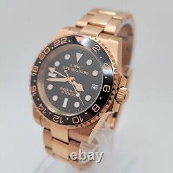 Custom Hand-Built Automatic Watch 40mm Rose-Gold-Tone GMT