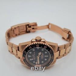 Custom Hand-Built Automatic Watch 40mm Rose-Gold-Tone GMT