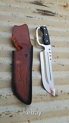 Custom Hand Forged Stainless Steel D Guard Hunting Bowie knife with Sheath