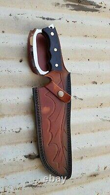Custom Hand Forged Stainless Steel D Guard Hunting Bowie knife with Sheath