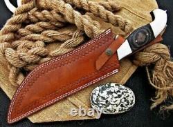 Custom Hand Made Stainless Steel Hunting Knife with Multi Micarta Handle