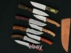 Custom Handmade 1095 Hand forged Steel Skinning Knife Lot of 9