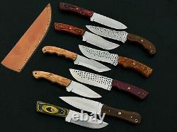Custom Handmade 1095 Hand forged Steel Skinning Knife Lot of 9