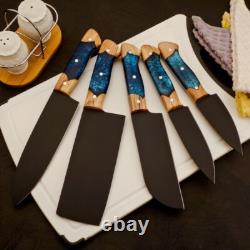Custom Handmade 5pcs Stainless Steel Kitchen Chef Knife Set With Roll Bag