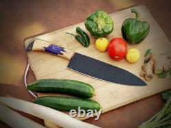Custom Handmade 5pcs Stainless Steel Kitchen Chef Knife Set With Roll Bag