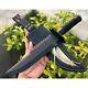 Custom Handmade Black Coated Stainless Steel Hunting Bowie Knife with Sheath