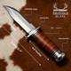 Custom Handmade Bowie Knife Stainless Steel Blade, Leather Handle Survival