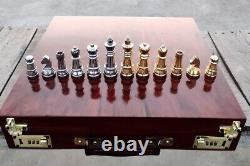 Custom Handmade Brass & Stainless steel Chess Set, Luxury Chess Gift for Boss