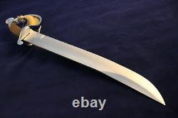Custom Handmade D-2 Tool Steel 20 Cavalery Sword With Leather Sheath