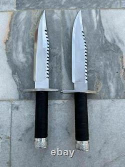 Custom Handmade D2 Tool Steel Rambo First Blood Knife Tectial Knife