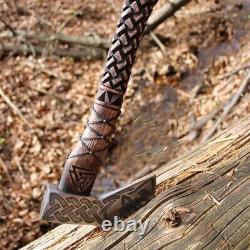 Custom Handmade Damascus Steel Axe Tomahawk Hatchet WithSheath 14 Inch 256Layers