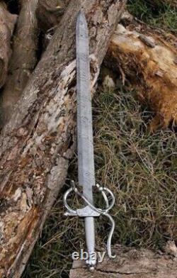 Custom Handmade Damascus Steel Blade Rapier Sword Medieval Sword Hunting Sword