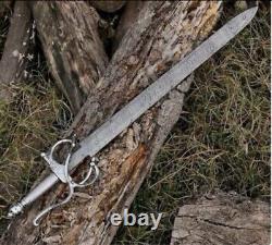 Custom Handmade Damascus Steel Blade Rapier Sword Medieval Sword Hunting Sword