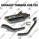 Custom Handmade Exhaust Yamaha XSR 125 Black Double Muffler PnP Stainless Steel