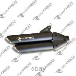Custom Handmade Exhaust Yamaha XSR 125 Black Double Muffler PnP Stainless Steel