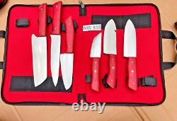 Custom Handmade Forged Stainless Steel Chef Knife Set 6 Pc Kitchen With Cover