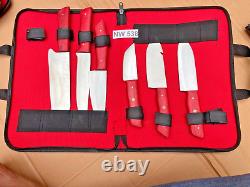 Custom Handmade Forged Stainless Steel Chef Knife Set 6 Pc Kitchen With Cover