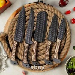 Custom Handmade Hand Forged Stainless Steel Kitchen Chef Knife Set Roll Bag