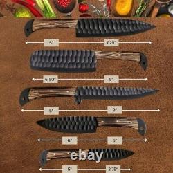 Custom Handmade Hand Forged Stainless Steel Kitchen Chef Knife Set Roll Bag