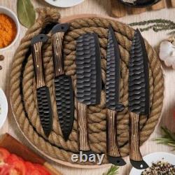 Custom Handmade Hand Forged Stainless Steel Kitchen Chef Knife Set Roll Bag