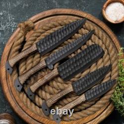 Custom Handmade Hand Forged Stainless Steel Kitchen Chef Knife Set Roll Bag