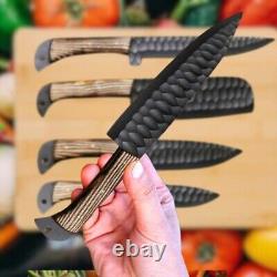 Custom Handmade Hand Forged Stainless Steel Kitchen Chef Knife Set Roll Bag