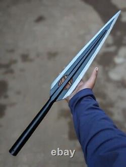 Custom Handmade High Carbon Steel Hunting Throwing Spear Head With Sheath