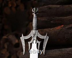 Custom Handmade Stainless Steel Barbarian Viking Combat Sword With Sheath