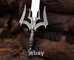 Custom Handmade Stainless Steel Barbarian Viking Combat Sword With Sheath