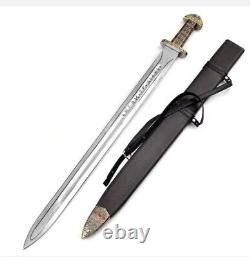 Custom Handmade Stainless Steel Blade King Ragnar Sword Hunting Sword Camping