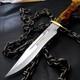 Custom Handmade Stainless Steel Bowie With Resin Handle With Brass Guard 04