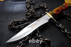 Custom Handmade Stainless Steel Bowie With Resin Handle With Brass Guard 04