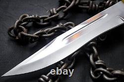 Custom Handmade Stainless Steel Bowie With Resin Handle With Brass Guard 04