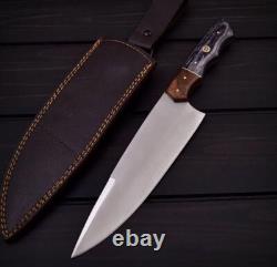 Custom Handmade Stainless Steel Chief Knife Handcrafted Knife With Wood Handle