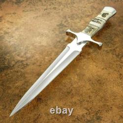 Custom Handmade Stainless Steel Hunting Dagger knife with Sheath Toothpicknife