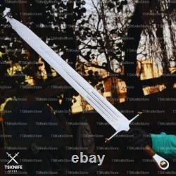 Custom Handmade Stainless Steel King Arthur Full Tang Sword with Leather Sheath