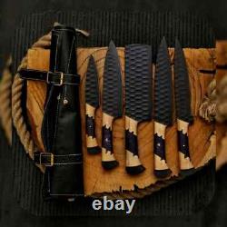 Custom Handmade Stainless Steel Powder Coating Kitchen Chef Knife Set Roll Bag