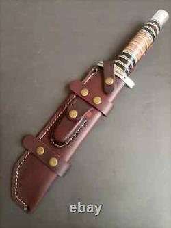 Custom Handmade Stainless Steel Short Sword with Leather Sheath