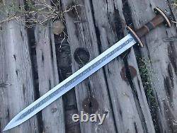 Custom Handmade Stainless Steel Sword Hand forged Sword with leather Sheath