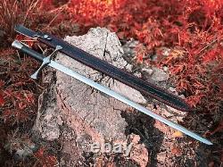 Custom Handmade Stainless Steel Sword Medieval Sword Battle Ready Sword + Sheath